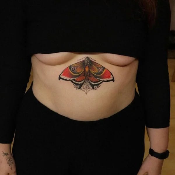 Butterfly Underboob Tattoo