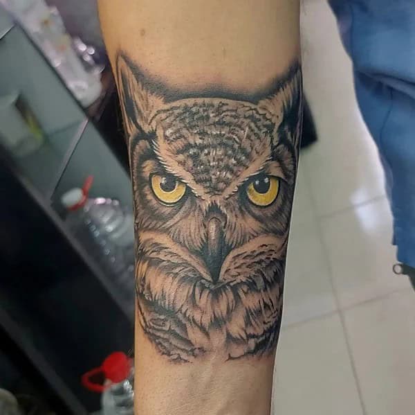 Owl Forearm Tattoo