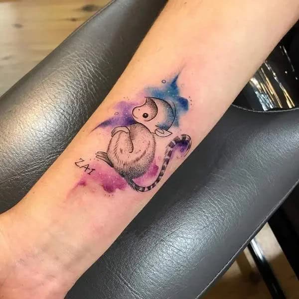 Watercolor Monkey Tattoo