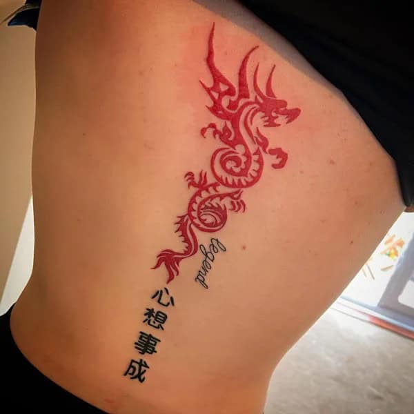 Tribal Chinese dragon tattoo