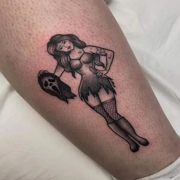 Halloween Pin-Up Tattoo