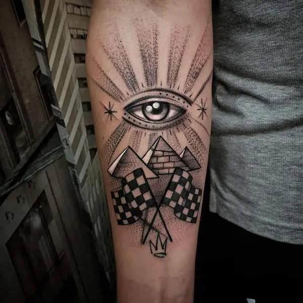 Pyramid with Eye Tattoo