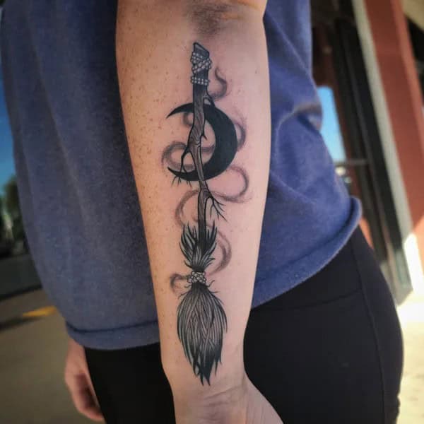 Witch Broom Tattoo