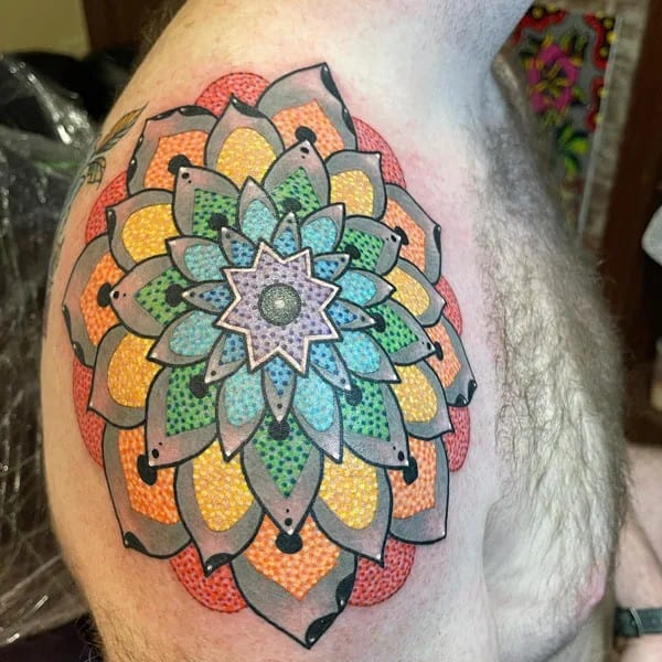 Mandala Shoulder Tattoo