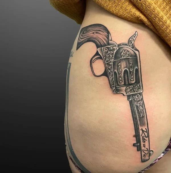 Gun Butt Tattoo