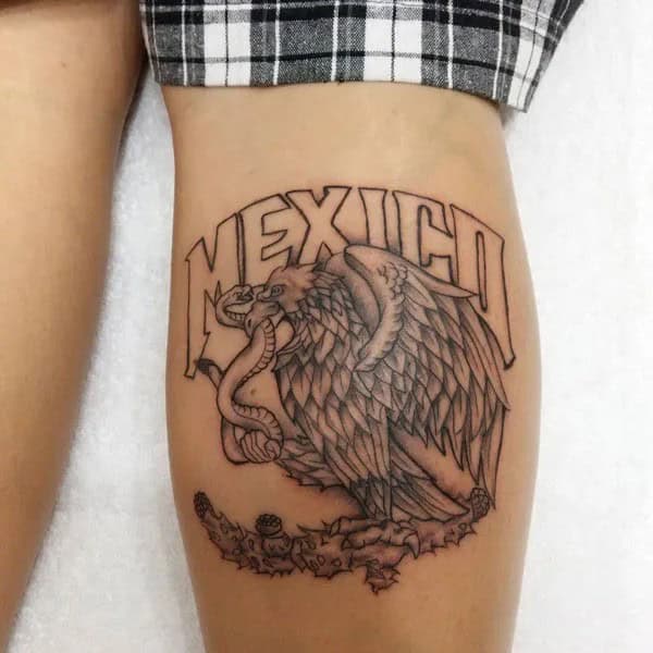 Mexican Eagle Chest Tattoo