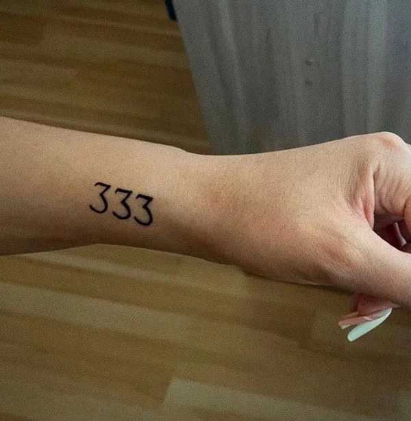 333 Behind The Neck Tattoo