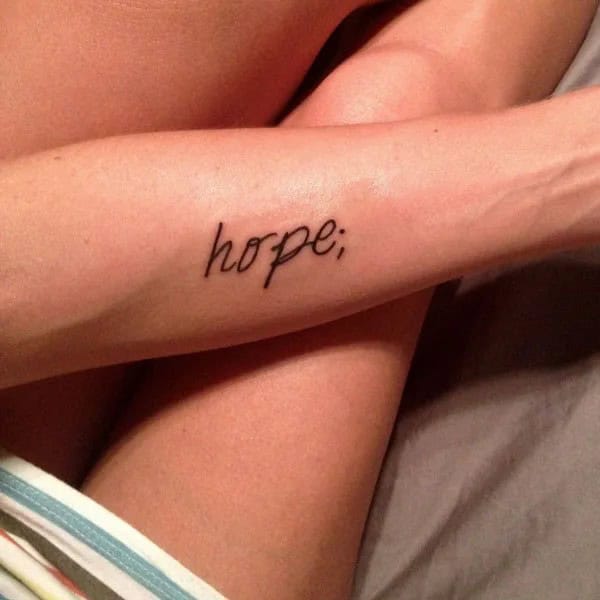 Hope Semicolon Tattoo