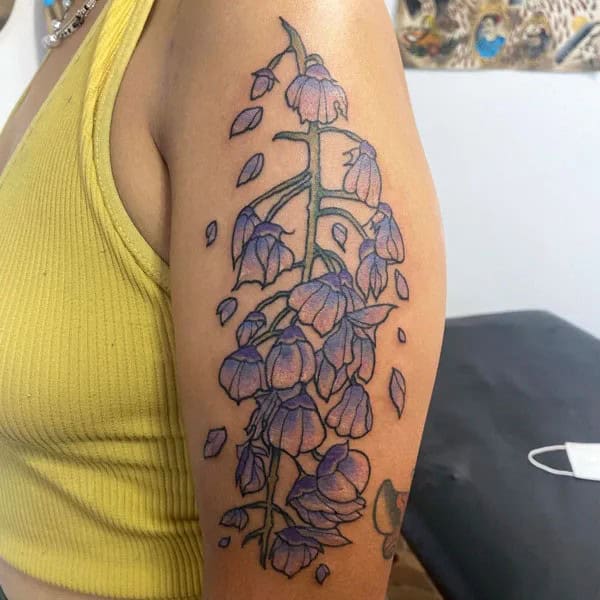 Wisteria Thigh Tattoo