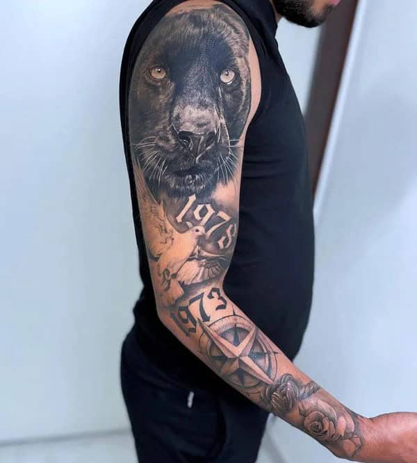 Black Panther Arm Tattoo