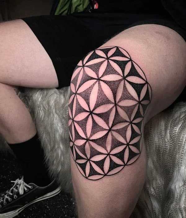 Geometric Knee Tattoo