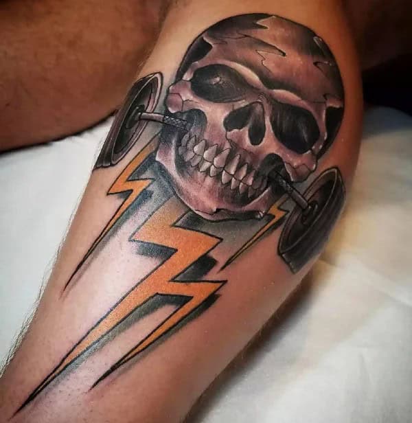 Skull Lightning Bolt Tattoo