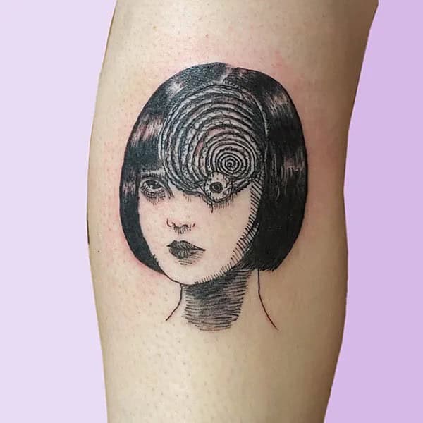 Geometric Junji Ito Tattoo