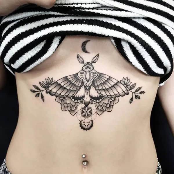 Butterfly Underboob Tattoo