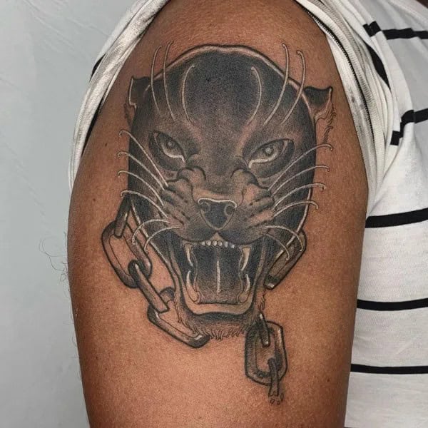 Black Panther Arm Tattoo