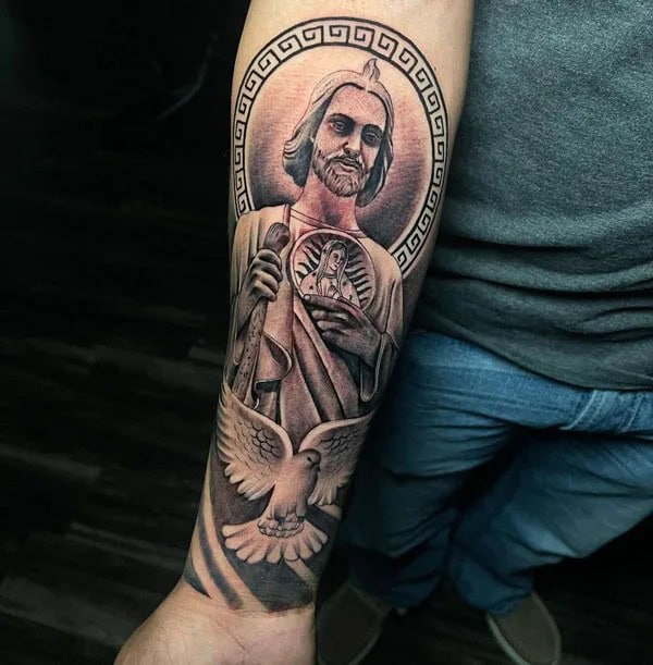 San Judas Flag Tattoo