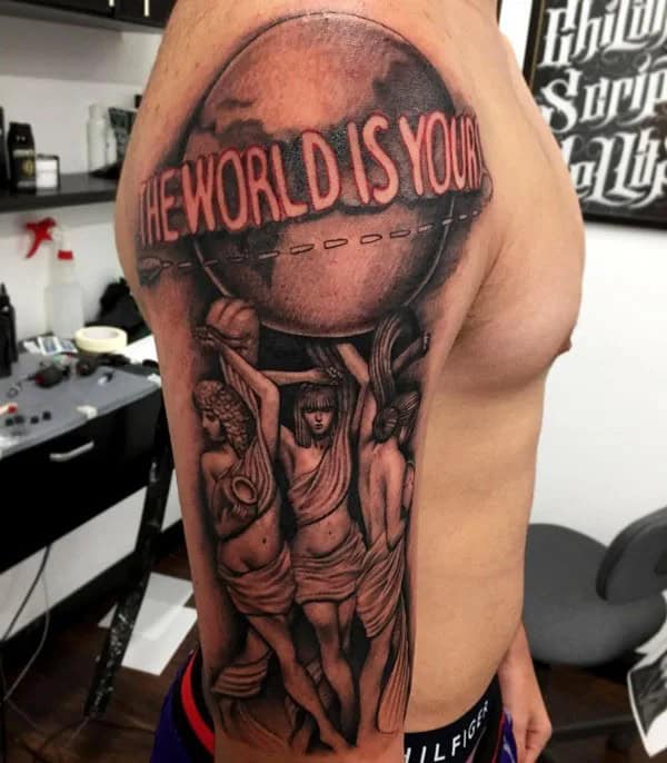 “The World Is Yours” Finger Tattoo