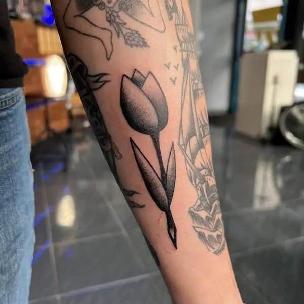 Traditional Tulip Tattoo