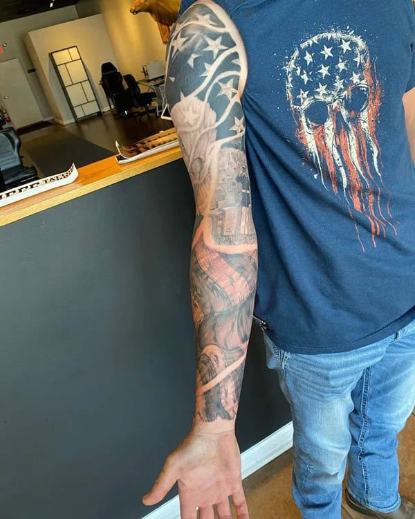 Patriotic Sleeve Tattoo