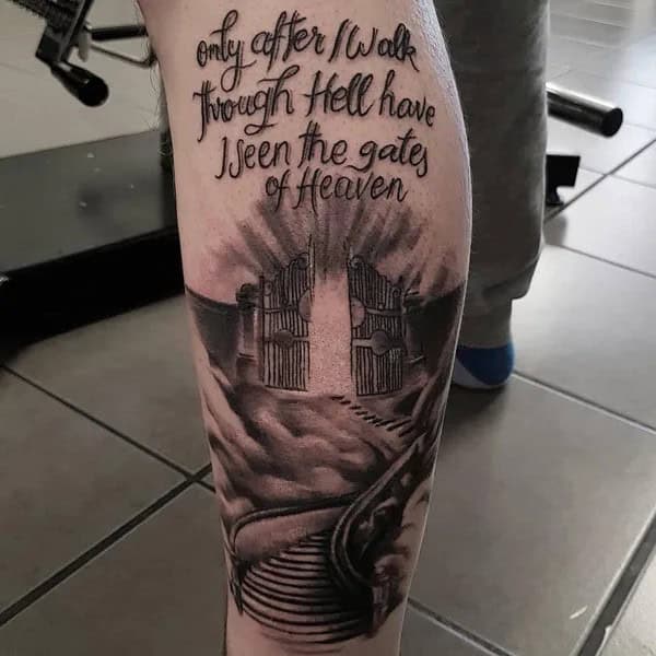 Gates of Heaven Script Tattoo