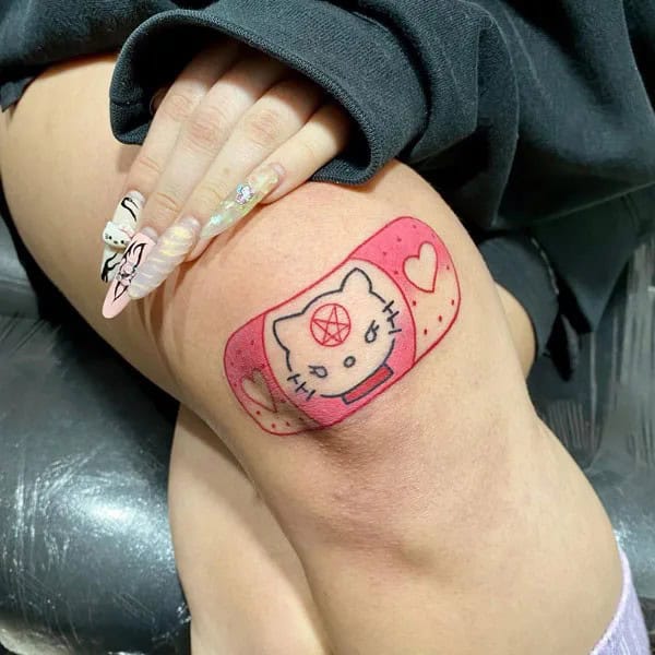 Ankle Hello Kitty Tattoo