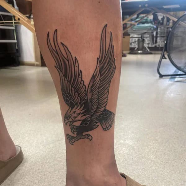 Eagle Tattoo on the Leg