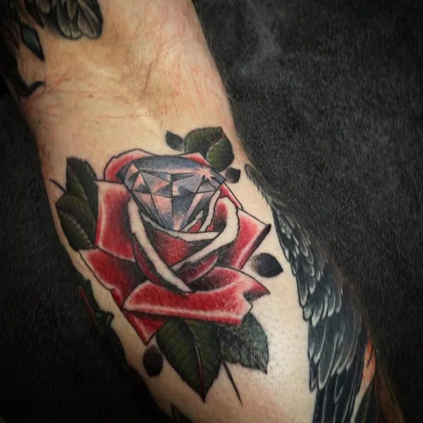 Rose and Diamond Tattoo