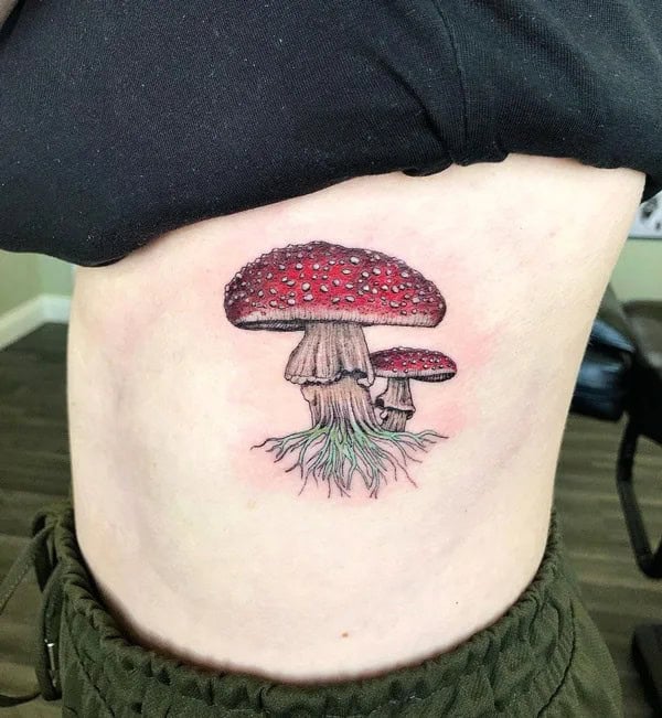 Realistic Mushroom Tattoo