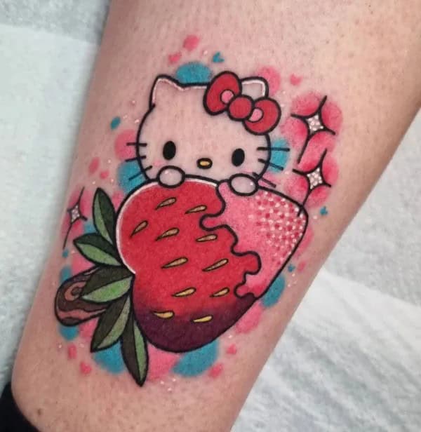 Ankle Hello Kitty Tattoo