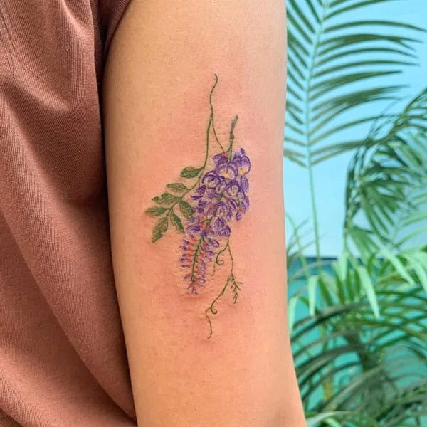 Wisteria Thigh Tattoo