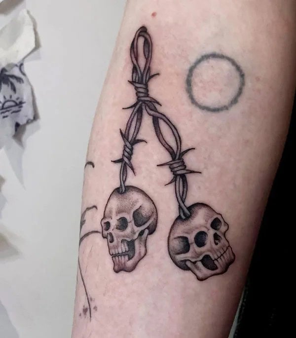 Barbed Wire Skull Tattoo