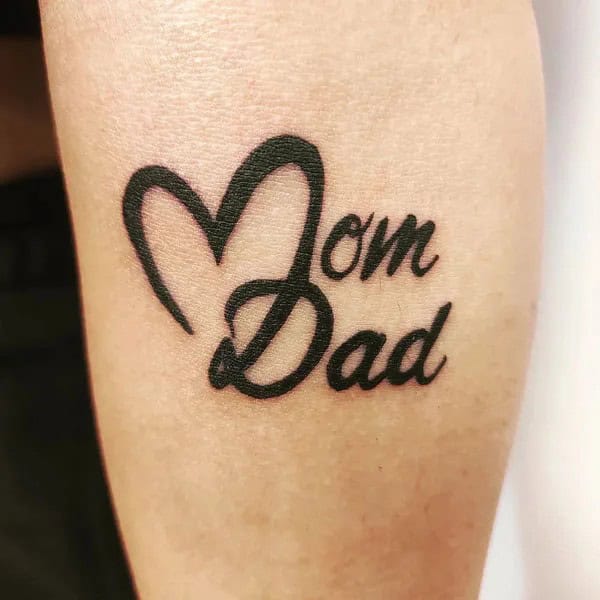 Mom and Dad Flower Tattoo