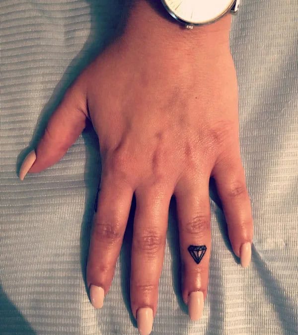 Diamond Finger Tattoo