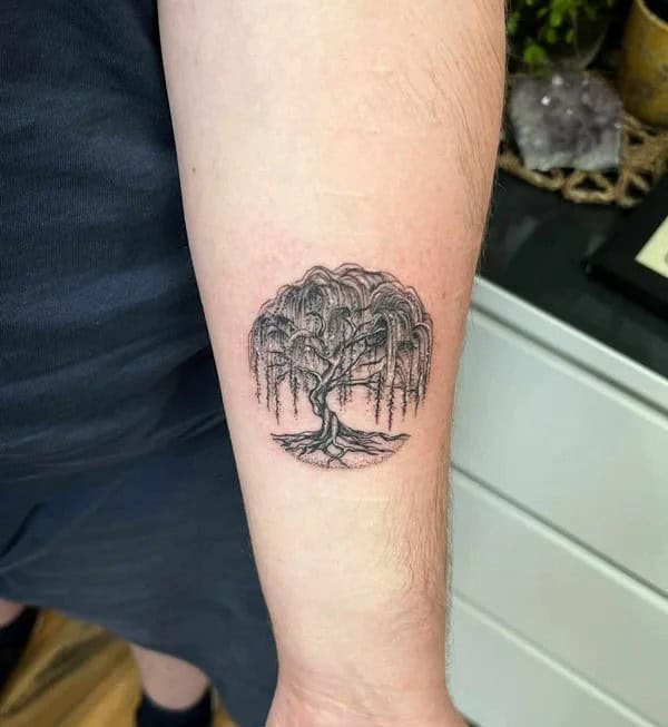 Small Willow Tree Tattoo