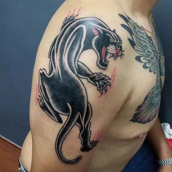 Black Panther Arm Tattoo