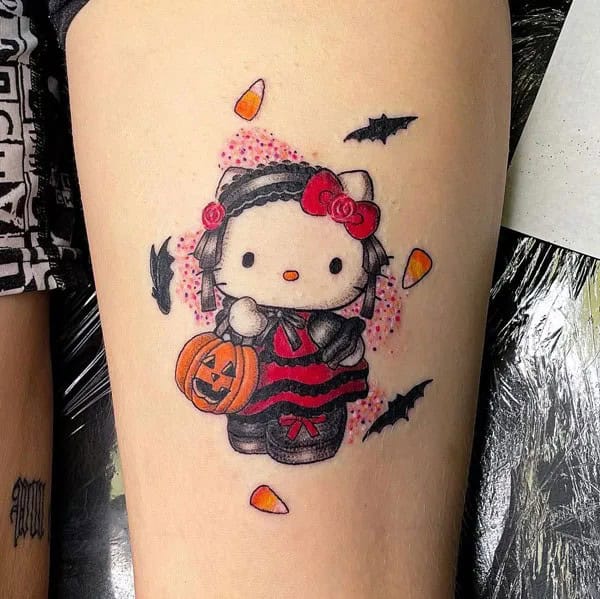 Ankle Hello Kitty Tattoo