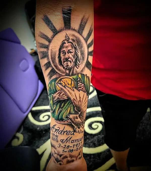 San Judas Flag Tattoo