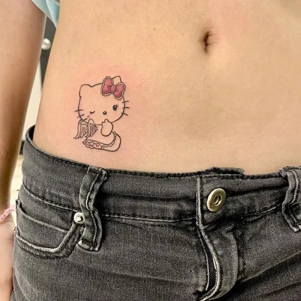 Ankle Hello Kitty Tattoo