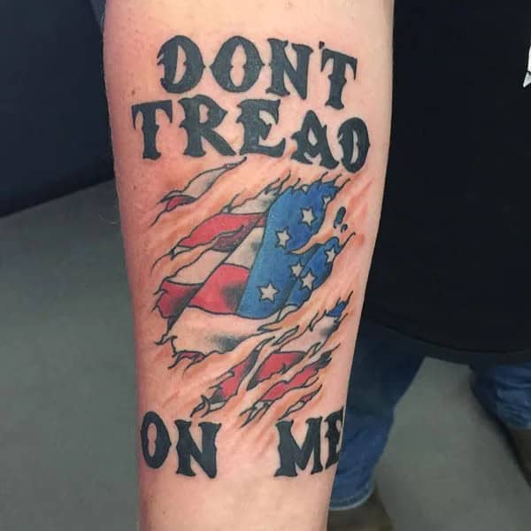 “Don’t Tread On Me” Back Tattoo