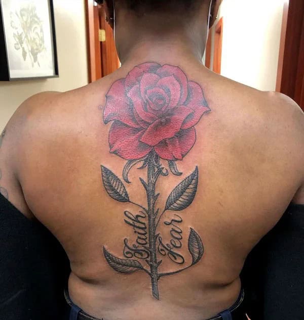 “Faith Over Fear” Flower Tattoo