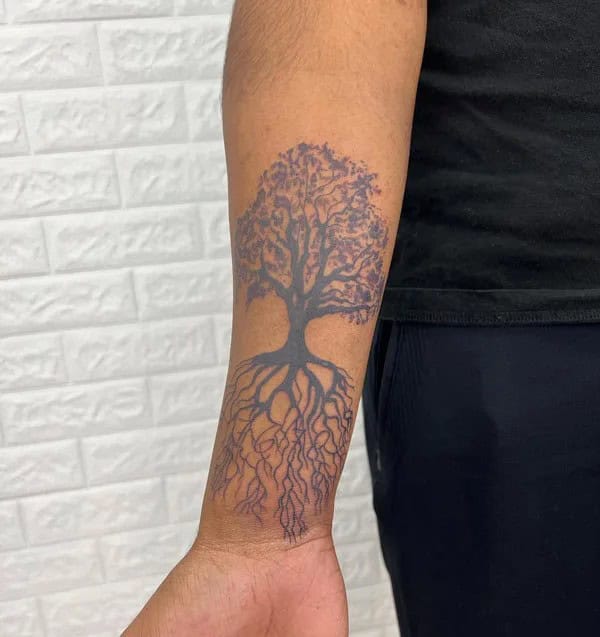 Family Tree Forearm Tattoo