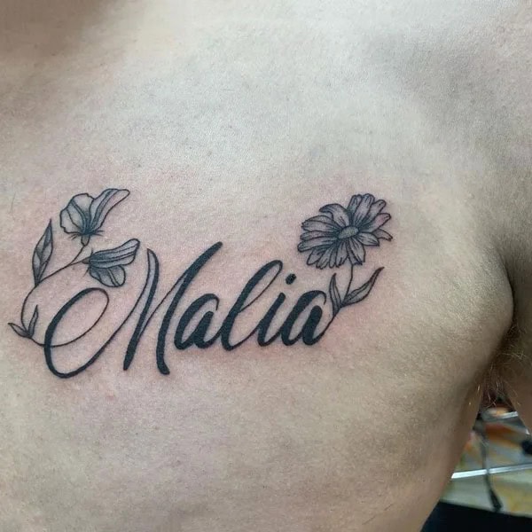 Chest Name Tattoo