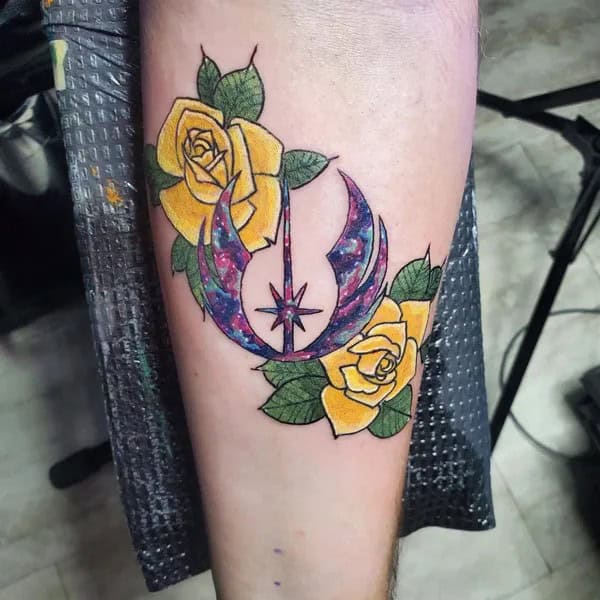 Galaxy Flowers Tattoo