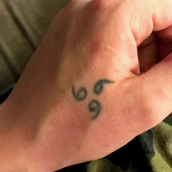 666 Tattoo on Hand