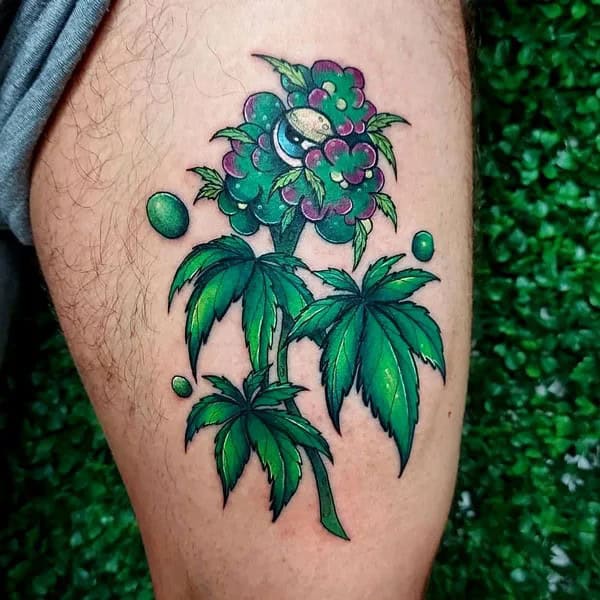 Weed Floral Tattoo