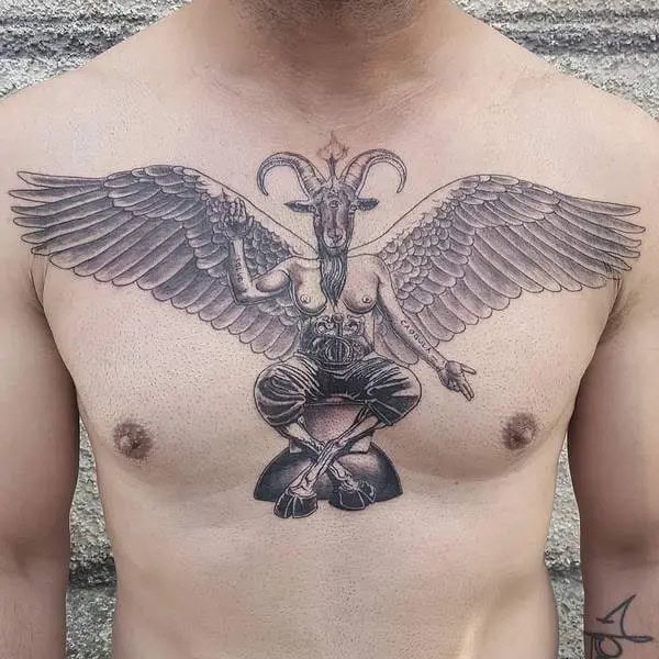 Baphomet Chest Tattoo