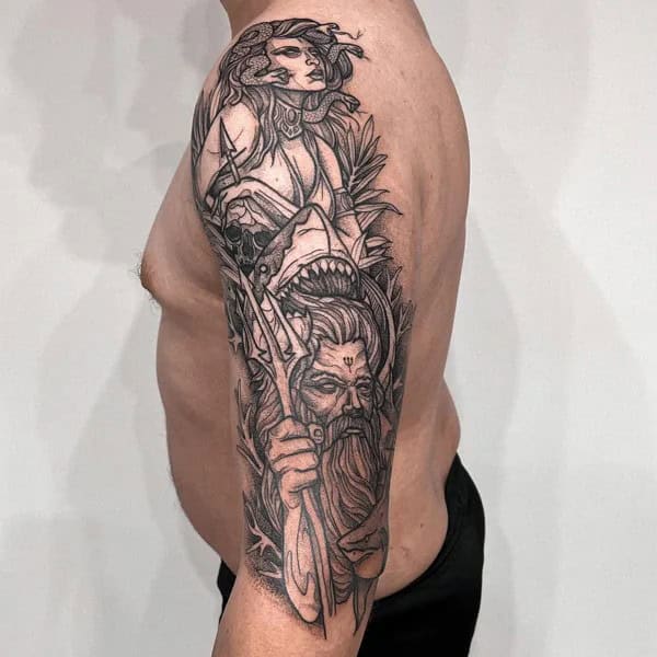 Medusa and Poseidon Tattoo