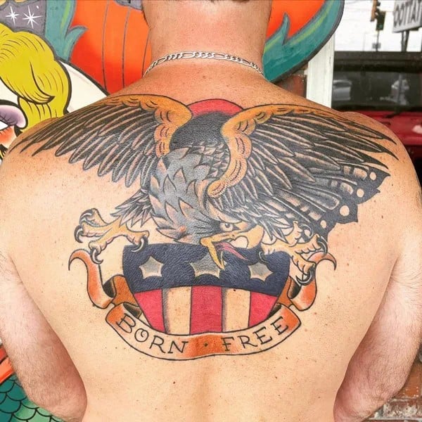 Patriotic Back Tattoo