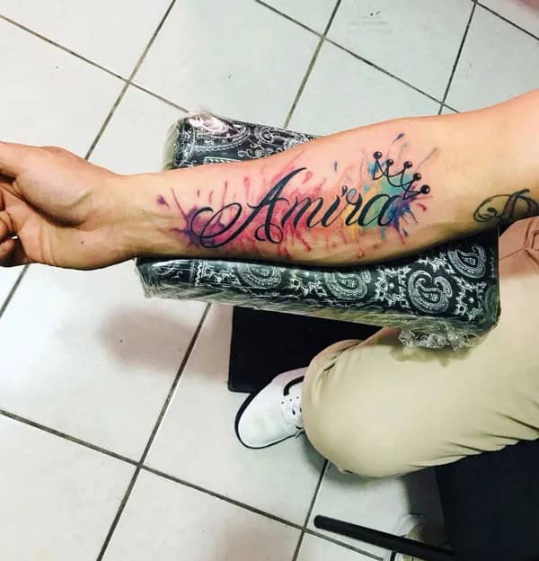 Forearm Name Tattoo