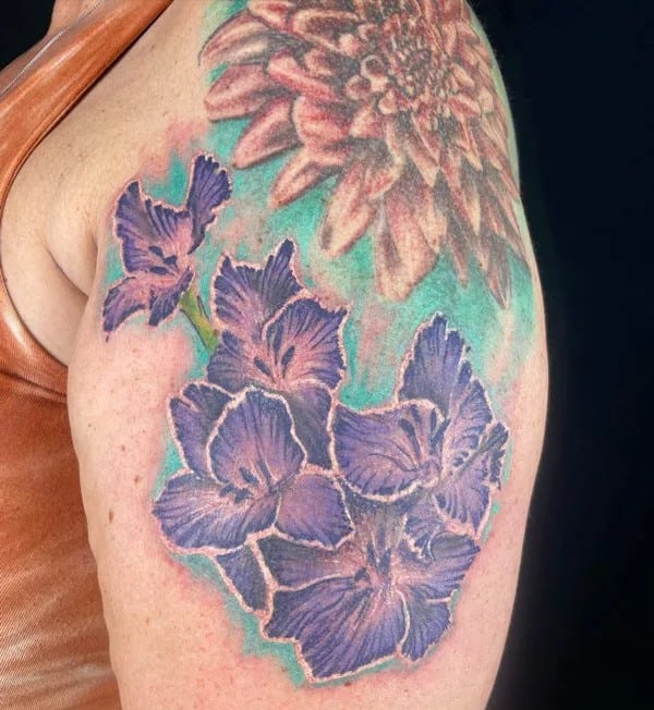 Purple Gladiolus Tattoo